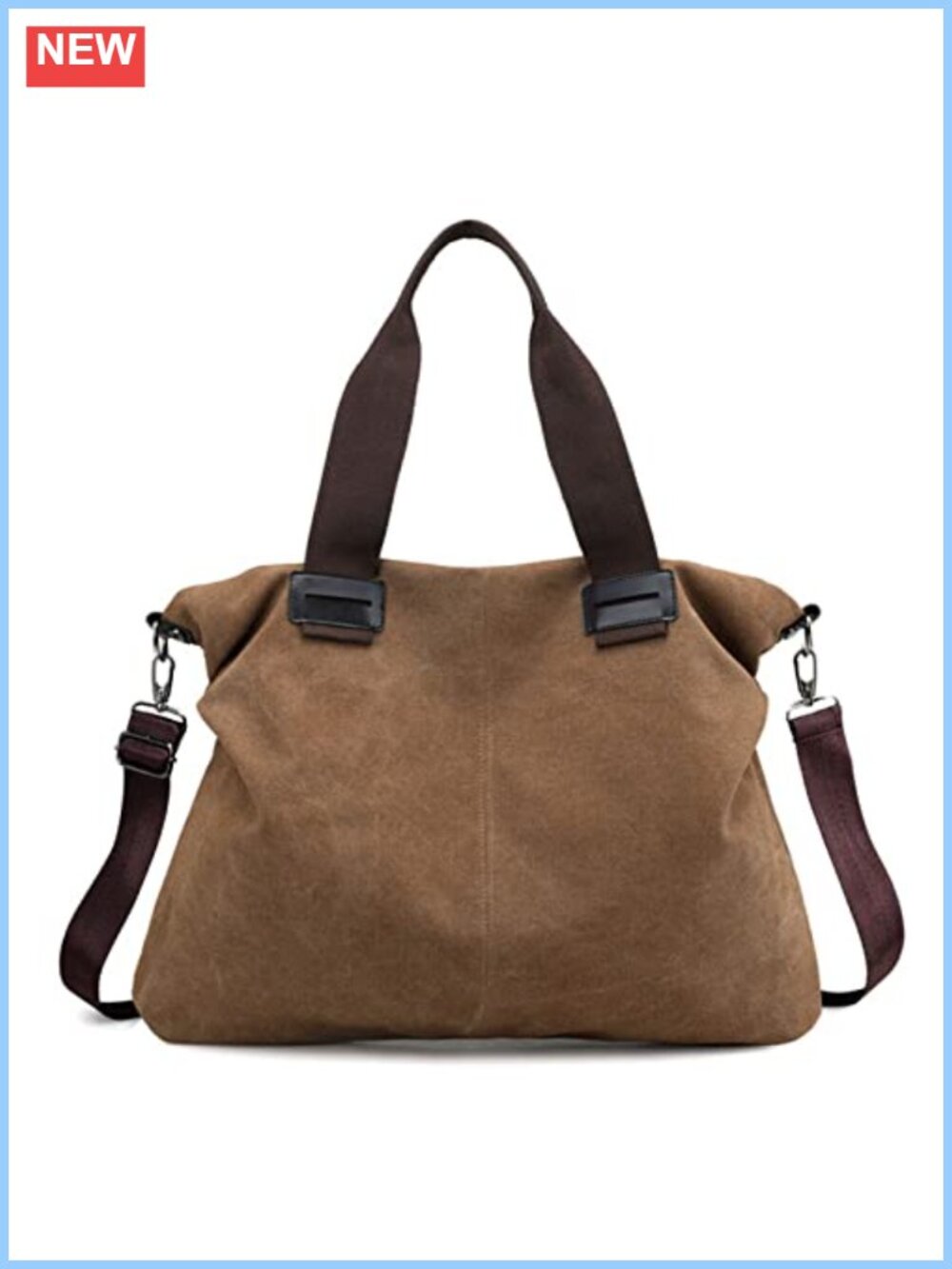 Large Canvas Tote Bag with Pockets for Work Travel Handbag Shoulder Crossbody
